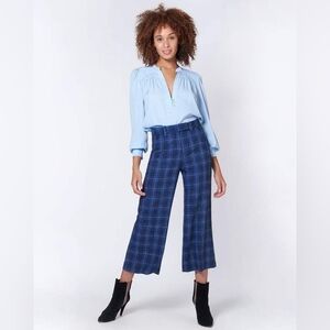 Veronica Beard Women's Madds Trousers Navy Plaid Size 6